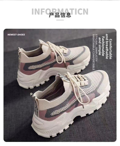 2026 New Women's Dad shoes Breathable Me Running shoes Faionable Casual Sports Sneakers Flat Bot round Toe Plastic Sole