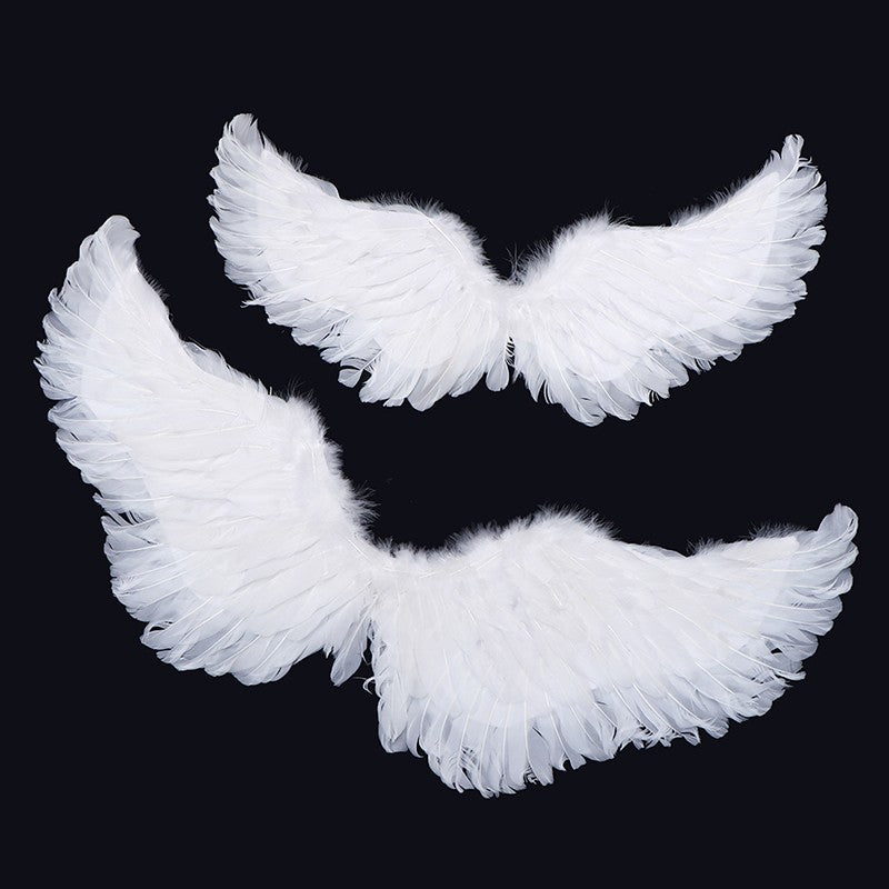 Asas Brancas de Anjo de Pena para Crianças e Adultos, Varinhas Mágicas, Acessório de Cabelo (Halo) para Cosplay, Alças Elásticas, Adereços de Casamento, Halloween e Aniversário