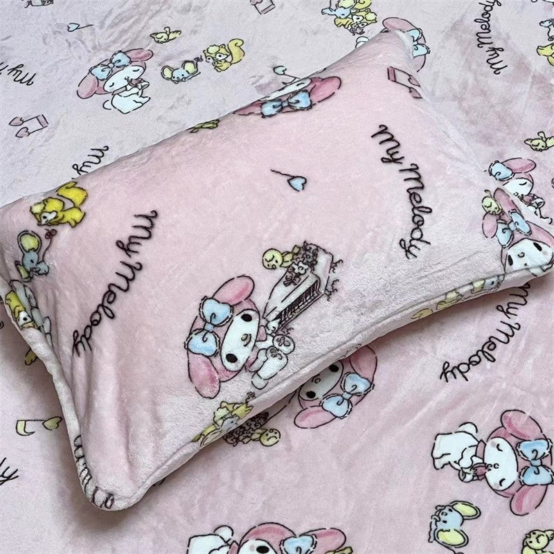 Sanrio Cute My Melody Warm Blanket Lovely Cartoon Printed Blanket For Office Dormitory Comfortable Nap Blanket Kawaii Sheet Girl