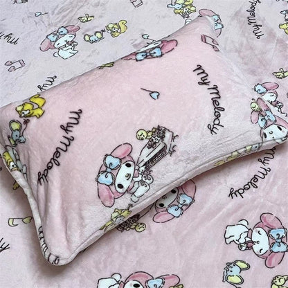 Sanrio Cute My Melody Warm Blanket Lovely Cartoon Printed Blanket For Office Dormitory Comfortable Nap Blanket Kawaii Sheet Girl