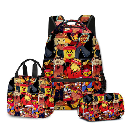 Desenho Animado Popular Engraçado Gubby Pelúcia Impressão 3D 3 Peças/Conjunto Bolsas Escolares para Estudantes Mochila para Laptop Lancheira Portátil Estojo de Lápis