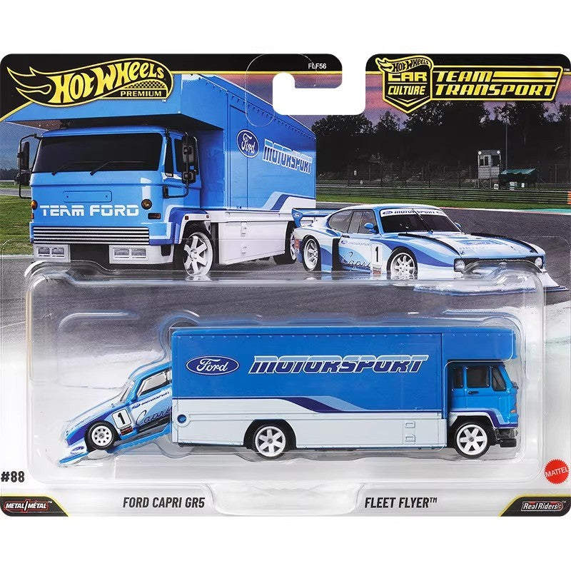 Hot Wheels FLF56-J Team Transport Series,Toyota GR Supra Impala Ford Capri GR5,1:64 Diecast Vehicle Collectible Toy Gift for Kid