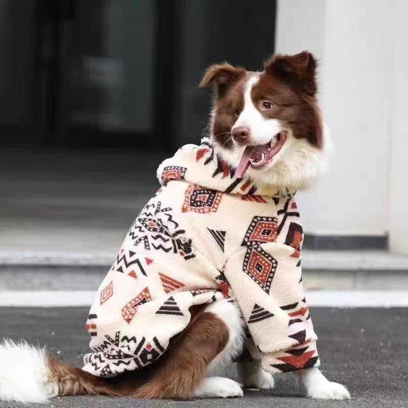 Casaco de Cão com Capuz, Quente de Inverno e Grosso, com Capuz para Cães de Porte Médio e Grande, Roupa de Estimação para Clima Frio, Moletom de Lã Sherpa Térmico para Cães