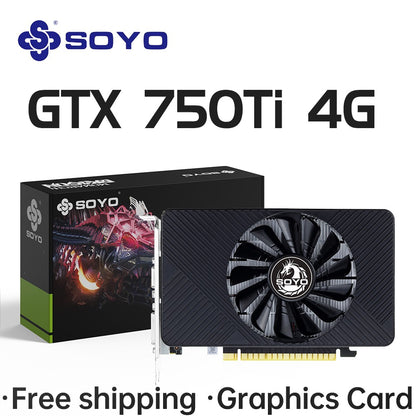 Placa de vídeo SOYO NVIDIA GPU GTX 750Ti 4G GDDR5 128 bits 28nm PCI-E 3.0 para jogos Componentes de computador de mesa GTX750Ti