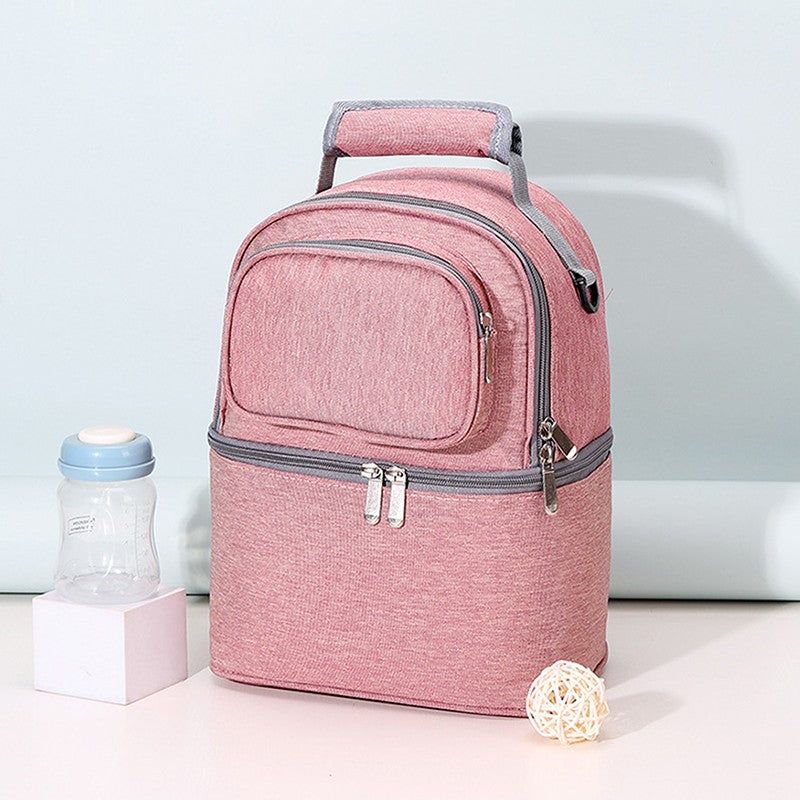 Mommy Bag Milk Storage Breast Pump Maternity Cooler Double Layer Insulation  Fresh Keeping Baby Food Backpack Feeding Bottle