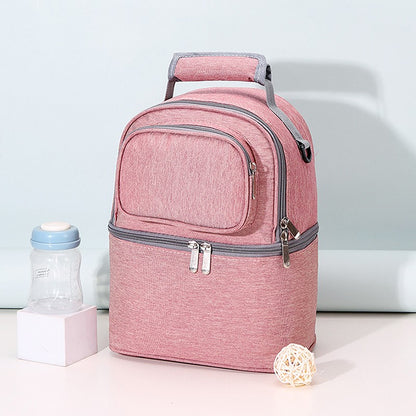 Mommy Bag Milk Storage Breast Pump Maternity Cooler Double Layer Insulation  Fresh Keeping Baby Food Backpack Feeding Bottle