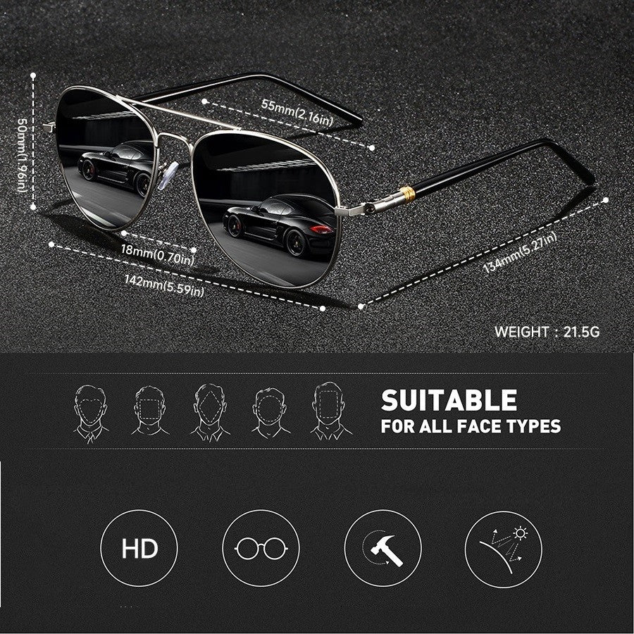 3 PCS Fashion Vintage Square Metal Frame Sunglasses Men Women Fishing Driving Luxury Brand Designer Sun Glasses  Eyewear UV400