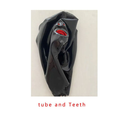 Latex Catsuit Sexy Fetish Hoods 100% Natural Latex Materials  with Back Zip Adults Latex Mask Unisex Handmade Head