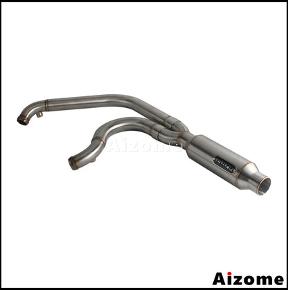 Motorcycle Racing 2-in-1 Exhaust Muffler 2.2" TIG Welded For Harley Dyna Fat Bob Street Bob Low Rider Super Wide Glide 2006-2017