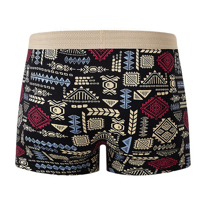 5 Pcs Fashionable And Versatile Printed Underwear For Men In All Seasons Comfortable Plus Size Youth Boxer Shorts Casual Shorts