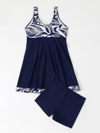 Vigoashely 2025 Sexy Blue Patchwork Tankini High Waist Push UP Swimsuit Women Swimwear Biquinis Lady Strapped Beach Bathing Suit