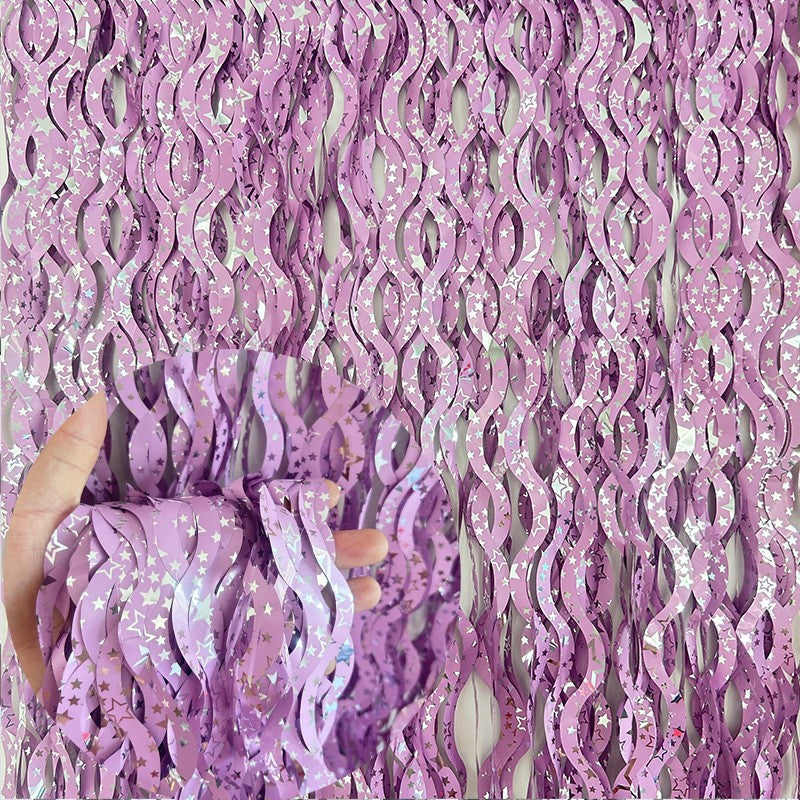 Metallic Tinsel Foil Fringe Curtains with star Party Photo Backdrop Party Streamers for Birthday New Year Eve Wedding Decor