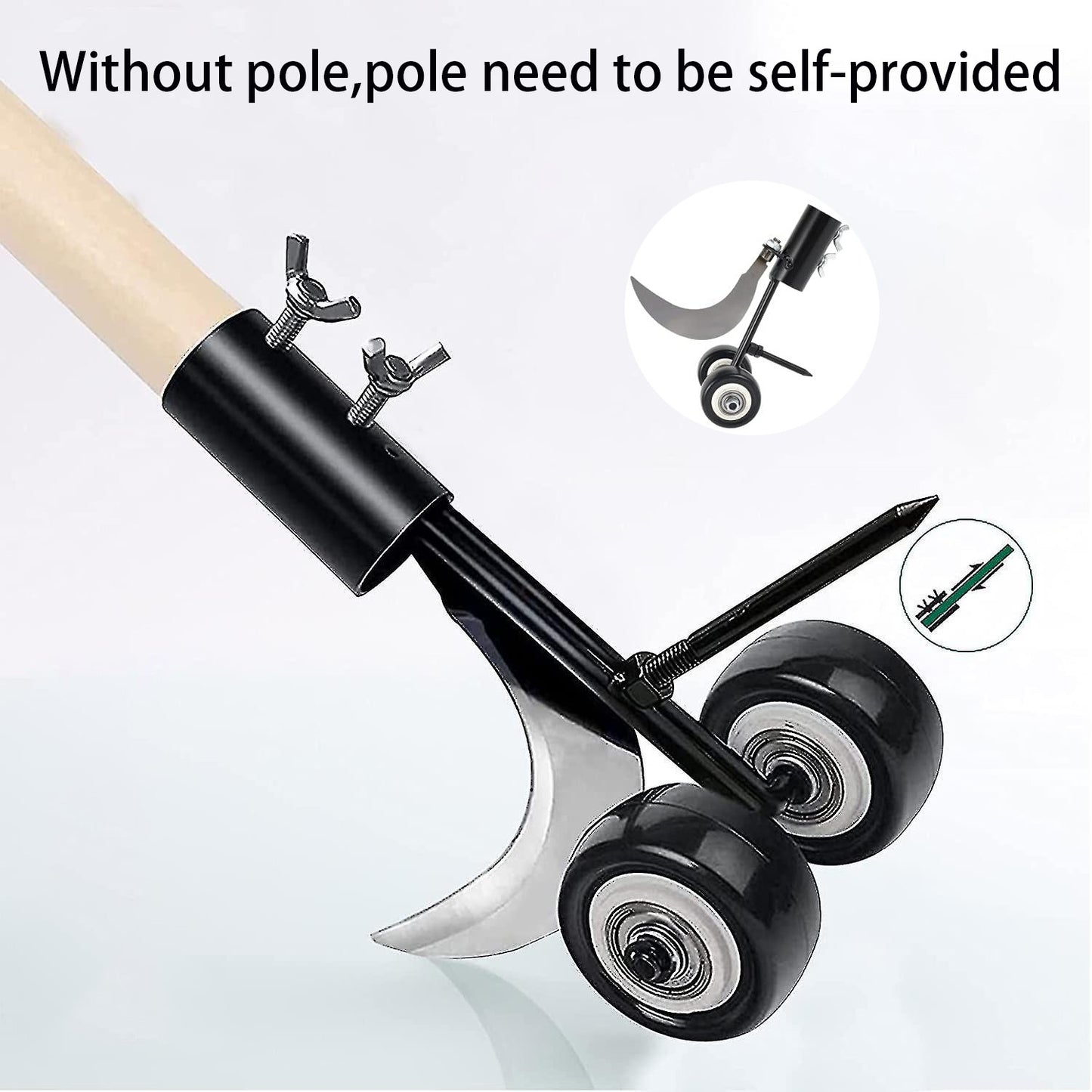 1pcs Stand-Up Manual Weed Puller with Wheels, Weed Hook, Roller Crack Weeder for Gardens, Lawns, Sidewalks, Driveways