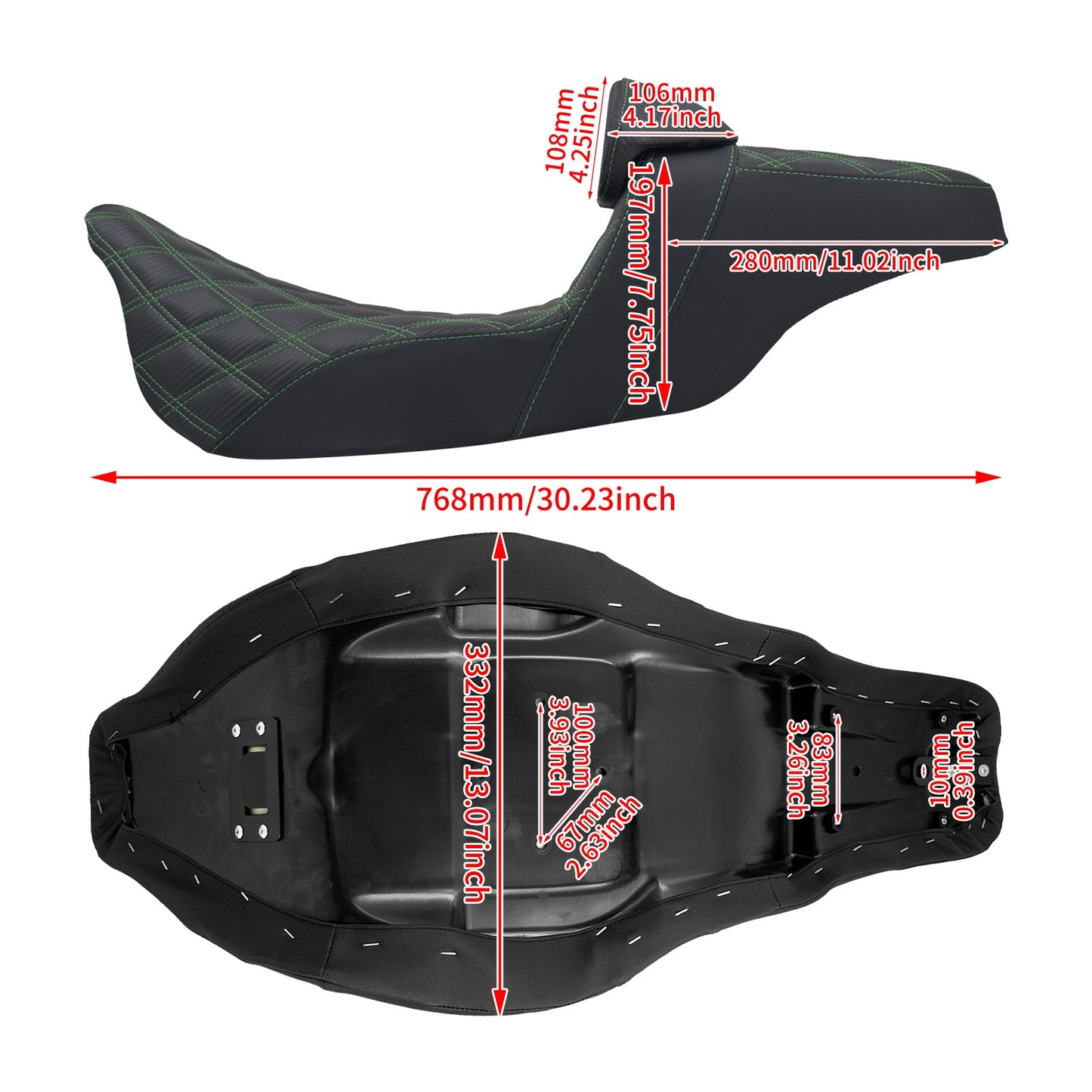 Assento 2 Lugares Moto Garupa Com Encosto Ajustável Almofada Para Harley Touring Electra Road Glide 09-23 Assento De Couro