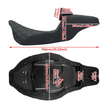 Assento 2 Lugares Moto Garupa Com Encosto Ajustável Almofada Para Harley Touring Electra Road Glide 09-23 Assento De Couro