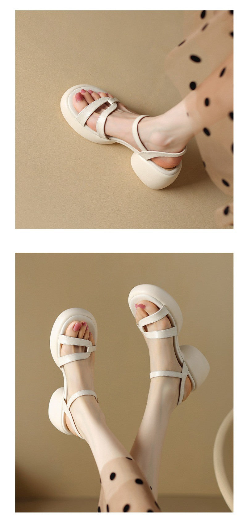 Designer New Women's Sandals 2025 New Fashion High Heels Summer Outdoor Beach Shoes Mary Jane Women Open Toed Thick Heel Sandals