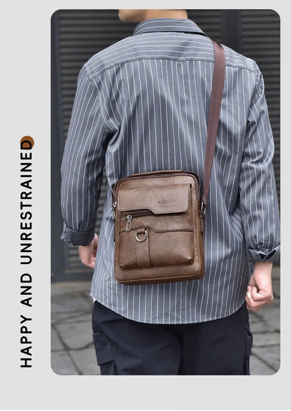 Men Crossbody Bag Men Shoulder Bags Zippers Handbags Large Capacity Artificial Leather Bag For Male Messenger Tote Bags bolsa