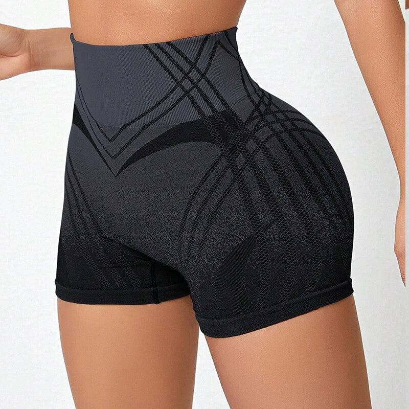 High Waist Seamless Gym Shorts for Women Mesh Breathable Compression Tummy Control Workout Athletic Exercise Seamless Shorts