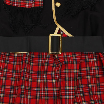 Boys Ethnic Scottish Tartan Clansman Cosplay Outfit Kids Around The World Book Day Week Halloween Party Costume