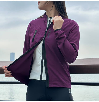 WOSAWE Women Cycling Jackets Cycling Tops Riding Bike Windproof MTB Coat Reflective Jacket