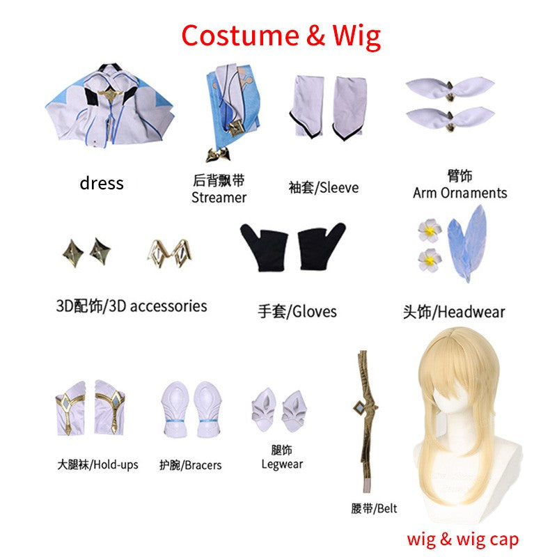 High Qualiy Traveler Lumine Cosplay Costume Wig Hair for Game Impact Character Cosplay Costumes Dress Women Party Outfits