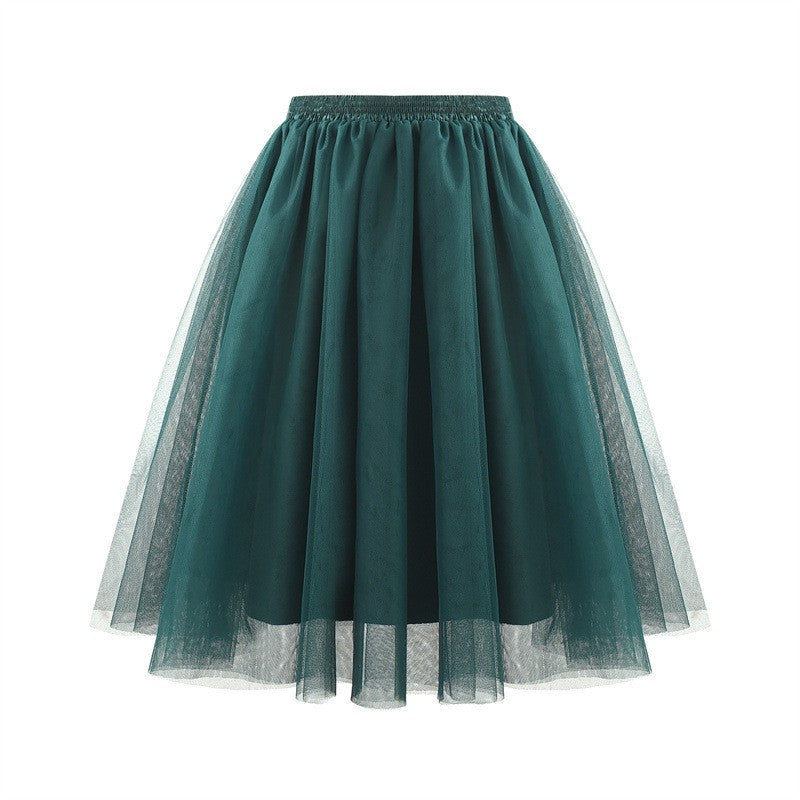 New Women's Tulle Skirt 50s Rockabilly Petticoat Tutu Underskirt Retro Ballet Dance Skirt 3-Layer Tulle Ballet Carnival Costume
