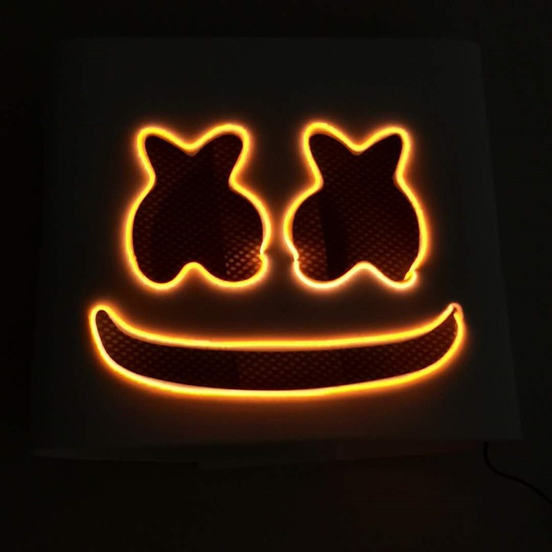 Fashion Luminous LED Mask DJ Costumes Accessories Glow Supplies Neon Light Marshmallow Mask For Music Festival Nightclub Dance