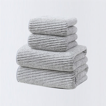 4pcs Basics Towel Set - Soft, Absorbent & Lightweight, Includes 2 Bath Towels & 2 Hand Towels, Ideal for Bathroom Use