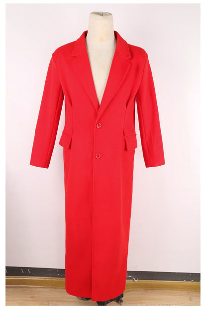 Mauroicardi Autumn Winter Extra Long Warm Black Loose Casual Wool Blends Coat Men Luxury Floor Length Overcoat Korean Fashion