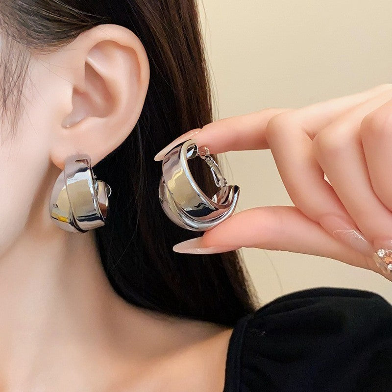 Brincos de pino em forma de folha de aço inoxidável para mulheres e meninas joias da moda da moda de alta qualidade elegantes e delicadas ideias de presente