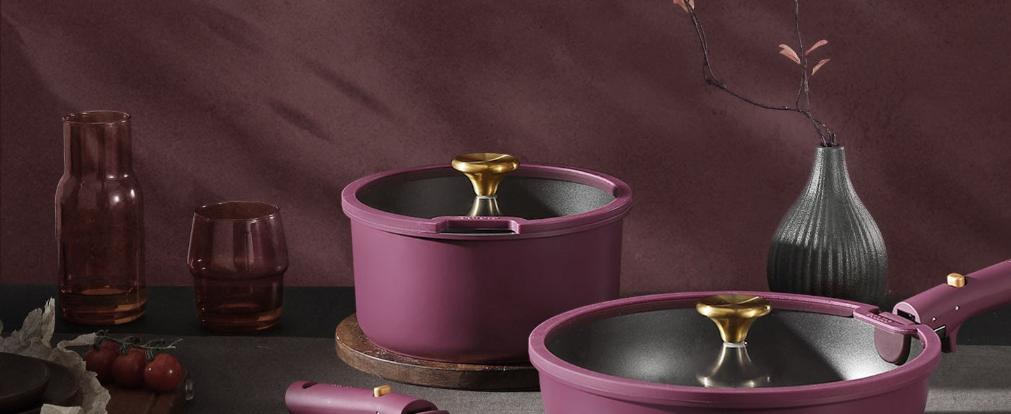 21pcs Pots and Pans Set, Nonstick Cookware Set Detachable Handle, Induction Kitchen Cookware Sets Non Stick with Removable Handl