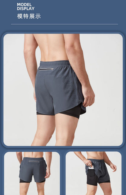 Men's running vest and shorts set with mesh design: breathable, comfortable, quick-drying, a two-piece suit for sports and fitne