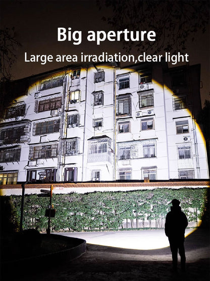 30000000LM High Power LED Flashlight Most Bright Tactical Torch Rechargeable Portable Light Long Shot 5000M Camping Hunting Lamp