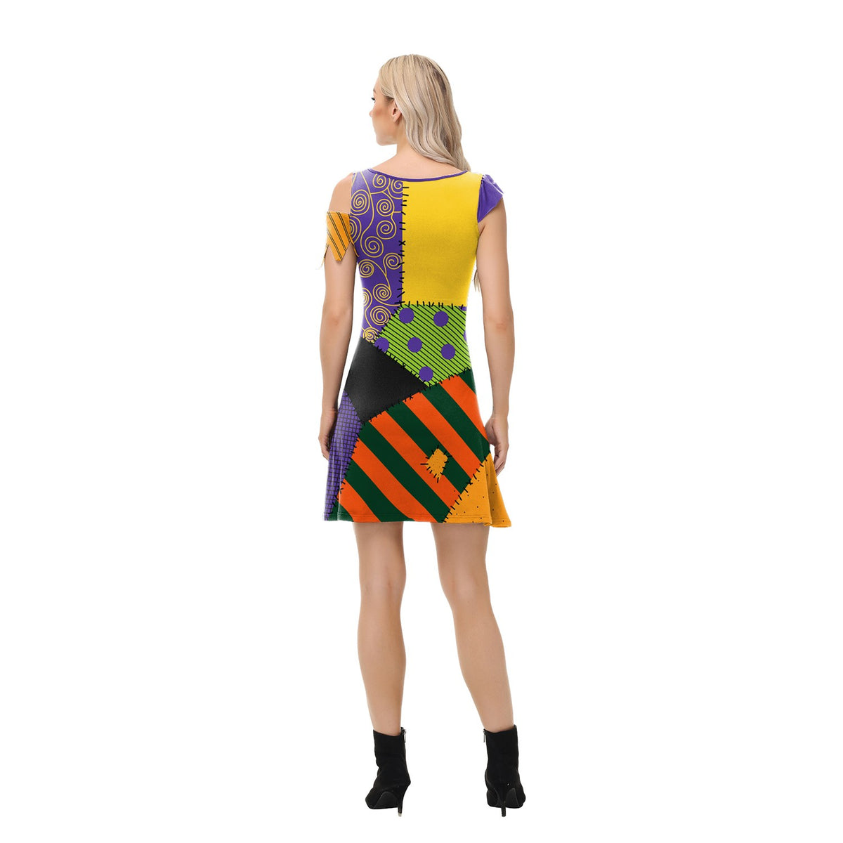 Sally Short Dress Halloween Cosplay Costume Anime MovieGhost Bride Dress Gothic Women Carnival Stage Performance Fancy Dress