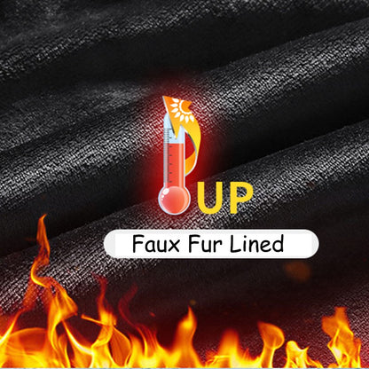 Quilted Jacket Men Autumn Winter Slim Fit Bomber Jacket Men Baseball Collar Cotton Padded Faux Fur Lined Casual Coat for 65-95kg