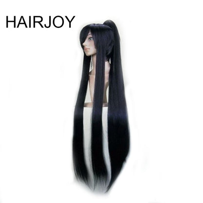 HAIRJOY Perucas sintéticas de cosplay de cabelo longo rabo de cavalo preto roxo vermelho cinza de fibra de alta temperatura