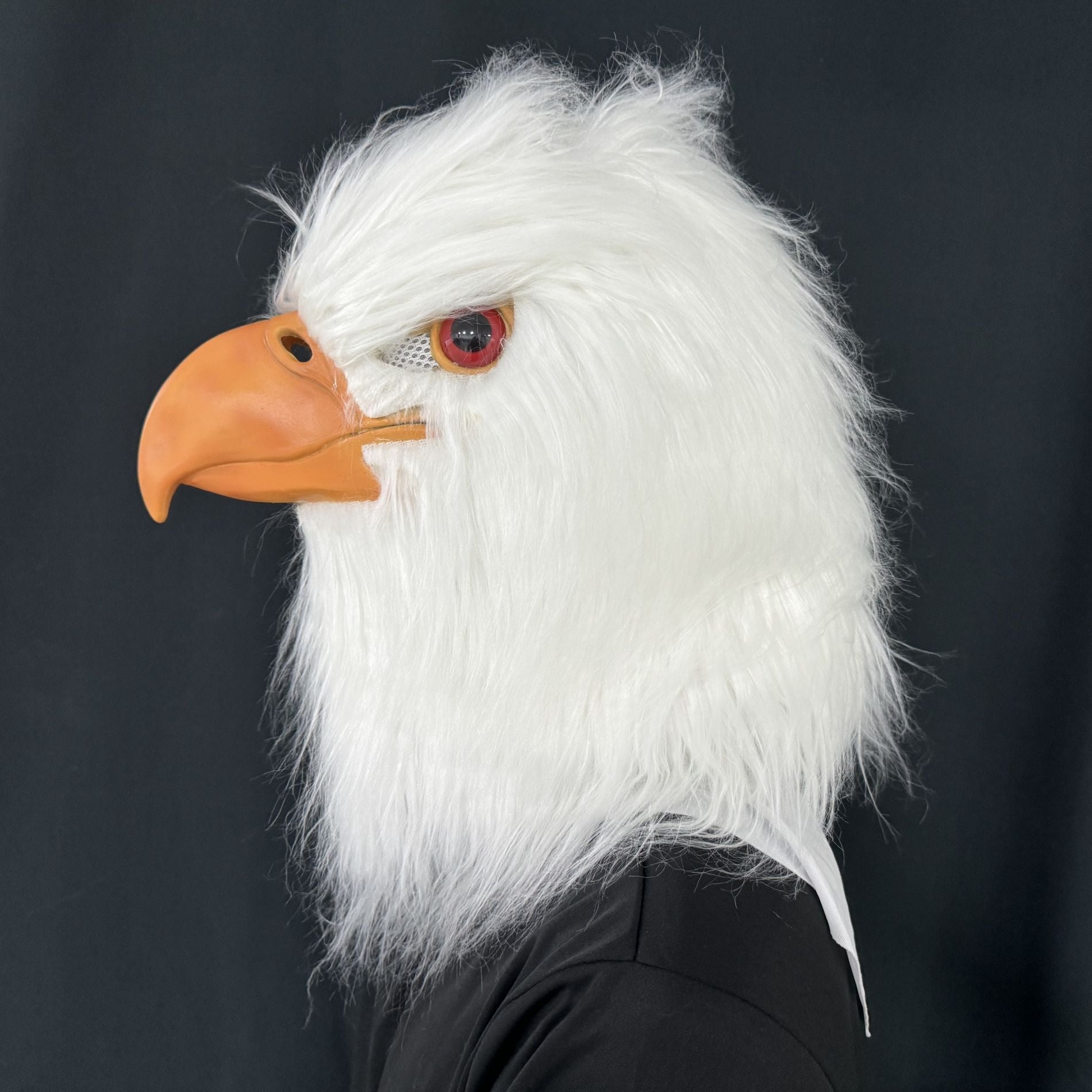 White Eagle Latex Mask – Realistic Bird Head Costume Feathers For Adults Halloween Party Cosplay Animal Prop Masquerade Carnival