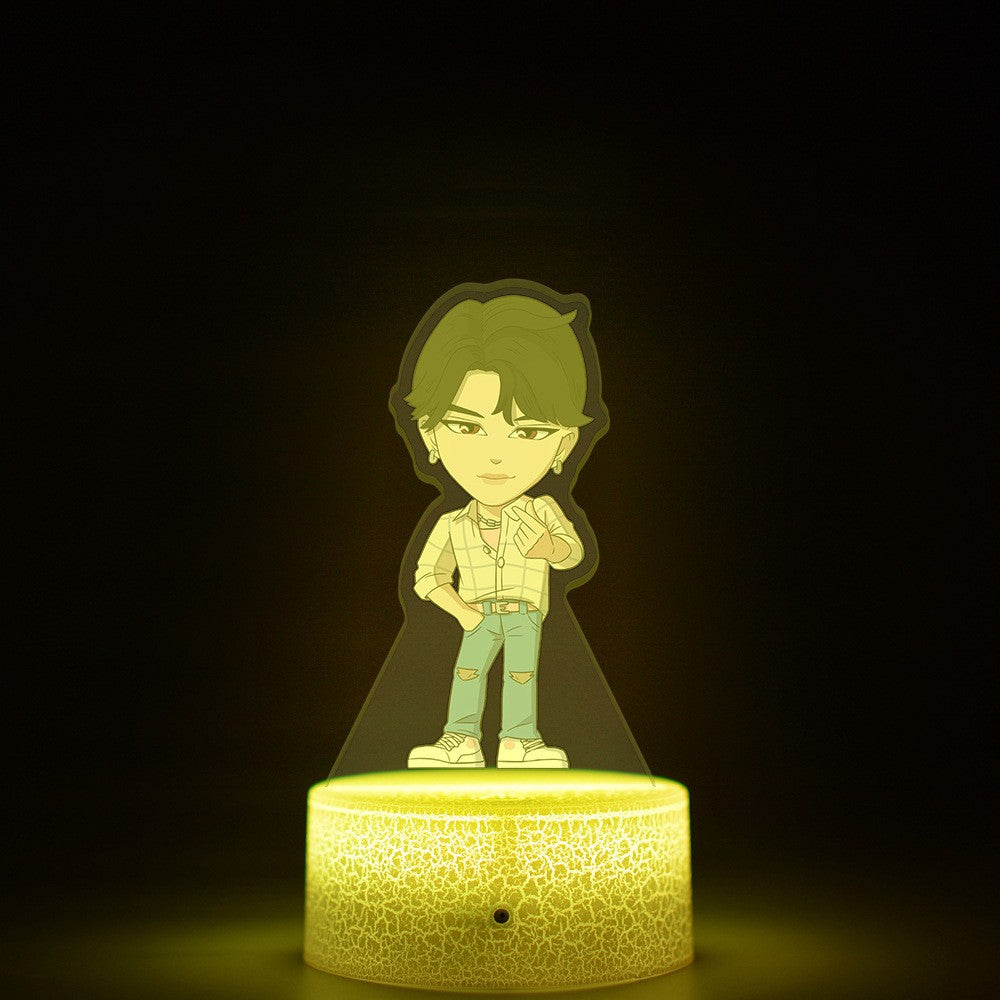 KPop K-POP Demon Hunters Kawaii Zoe Rumi Mira Saja Boys Superstar Monochrome Light Remote Control 16 Color Light Night Light