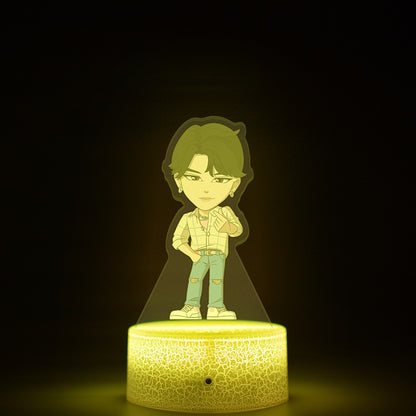 KPop K-POP Demon Hunters Kawaii Zoe Rumi Mira Saja Boys Superstar Monochrome Light Remote Control 16 Color Light Night Light