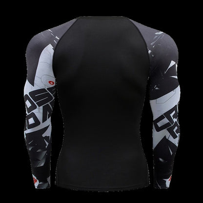Gym Compression Dry Fit Men's Long Sleeves Fitness T-shirt Spring And Autumn Outdoor Sports Running Tees Sportswear Tops T-shirt