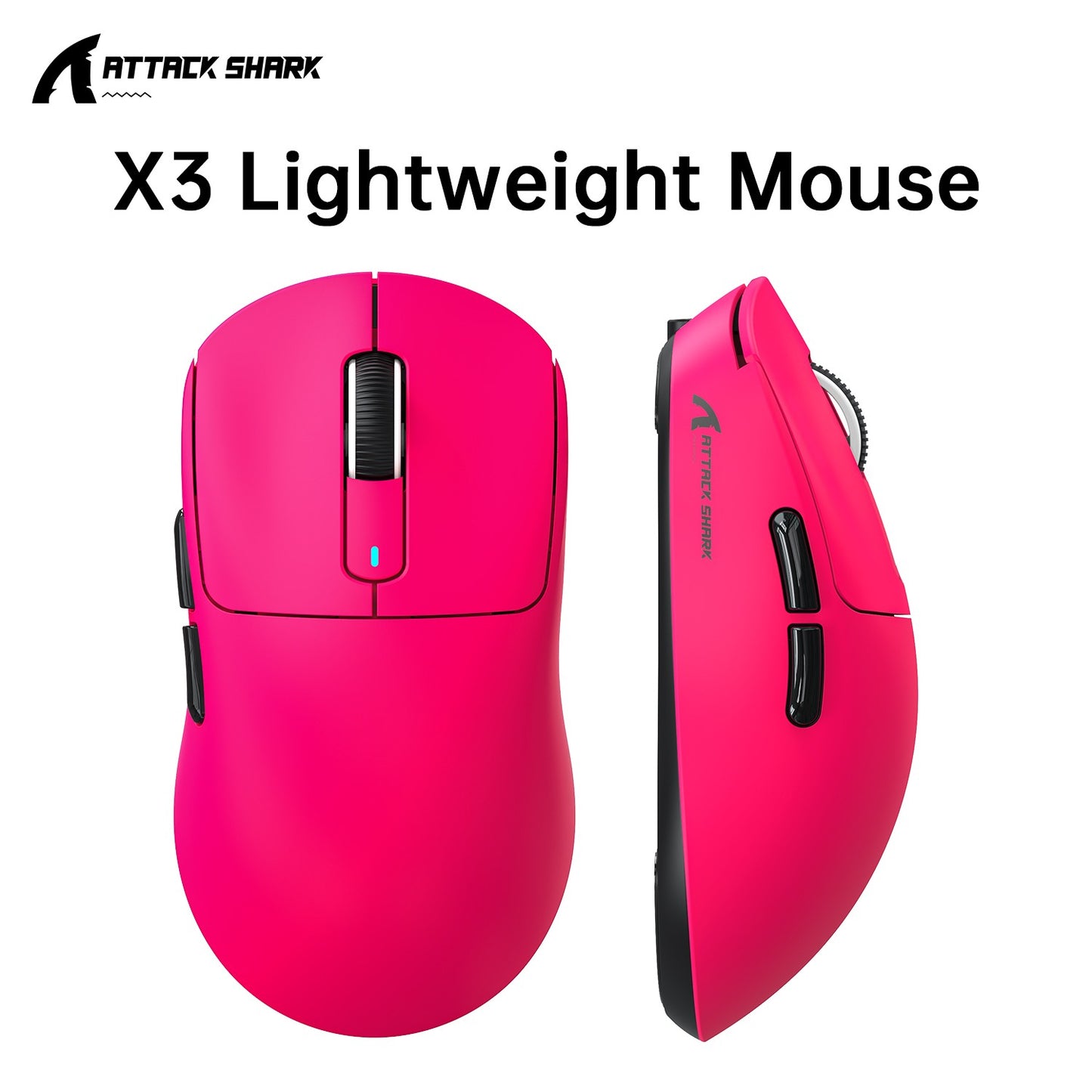 Mouse Gamer ATTACK SHARK X3 Leve Sem Fio Bluetooth Conexão Tri-Modo, PAW3395, Macro