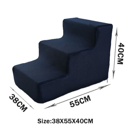 Escada para Cães 3 Degraus, Escada para Cachorro Pequeno, Gato, Filhote, Ramap para Cães, Antiderrapante, Removível
