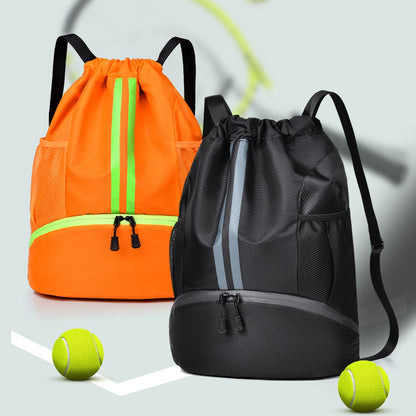 [Mochila Esportiva de Yoga e Fitness] Mochila Esportiva com Cordão de Grande Capacidade - Bolsa de Basquete e Futebol para Esportes ao Ar Livre