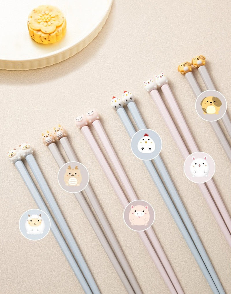 22cm 3D Bonitos Desenhos Animados Animais Hashi Para Crianças Hashi Chinês Comida Sushi Varas Casa Cozinha Louça Jantar Ferramenta de Cozinha
