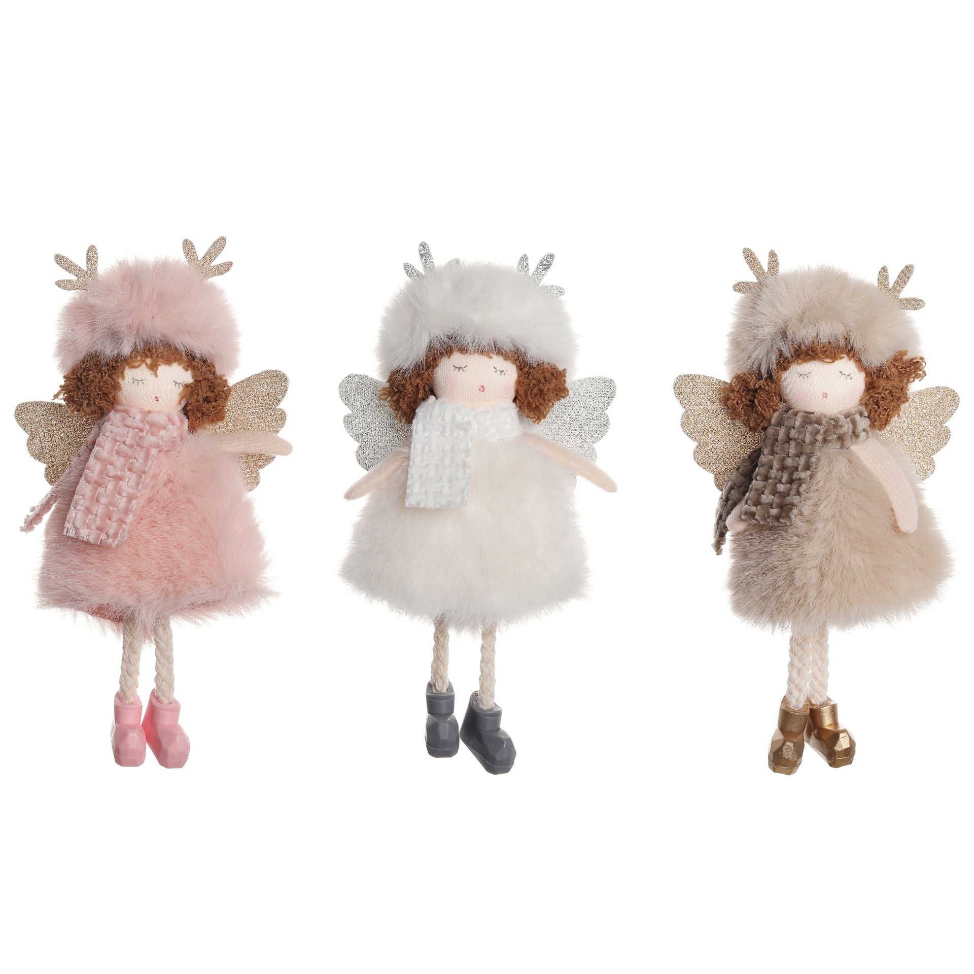 Christmas plush antlers angel girl pendant Christmas tree pendant creative doll pendant gift