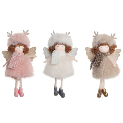 Christmas plush antlers angel girl pendant Christmas tree pendant creative doll pendant gift