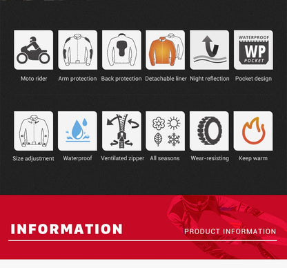 HEROBIKER Waterproof Motorcycle Jacket Man Racing Jacket Wearable Motorcycle Pants Moto Clothing With EVA Protection