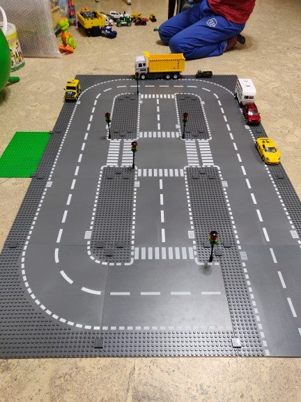 Placa de Base para Construção 32*32 Blocos de Montar Compatível com Todas as Marcas Cidade Rua Estrada Base Reta Cruzamento Curva Junção em T