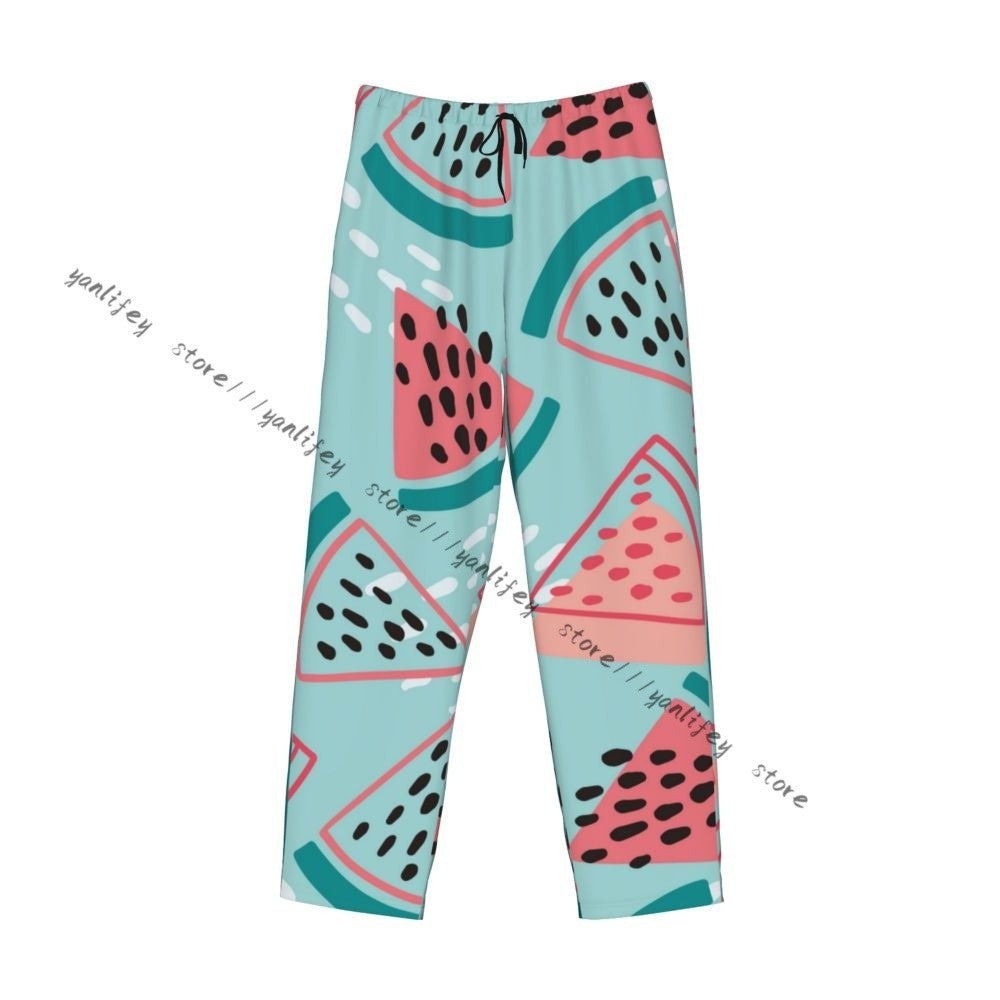 Colorful Summer Watermelon Mens Pajamas Pyjamas Pants Lounge Pants Sleep Bottoms