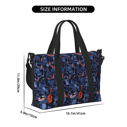 Custom Large SLilo And Stitch Cartoon Tote Bag Women Anime Shopping Shoulder Beach Gym Travel Bag